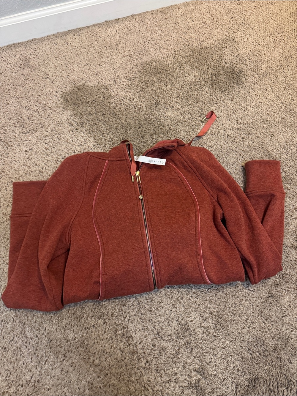 Women’s Zip Hoodie Jacket in Rust